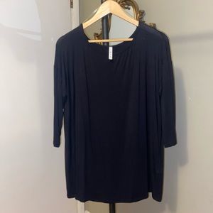 Soft Bamboo Material Piko long sleeve black top size small